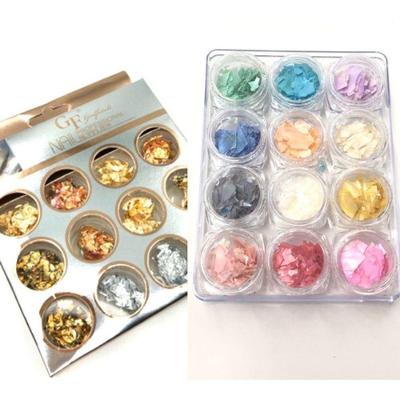 Kit 12 Folha De Ouro+12 Madrepérola Encapsulamento Acrigel