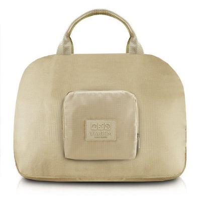 Bolsa De Viagem Dobrável Trapézio Estampa Lisa Jacki Design Creme