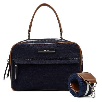 Bolsa Transversal Casual Feminino Com Zíperes Detalhe Costura E Alça Ajustavel