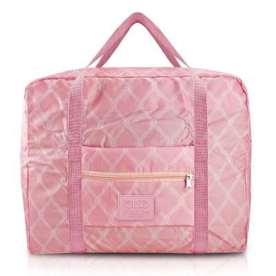 Bolsa De Viagem Dobrável Retangular Estampa Listrada Jacki Design Rosa