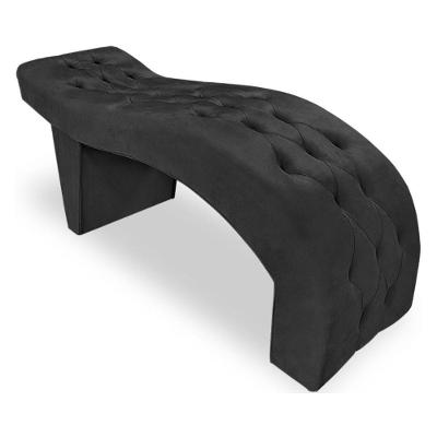 Maca Estofada Capitonê Clínica Salão Estética Suede Eduarda Cor:preto