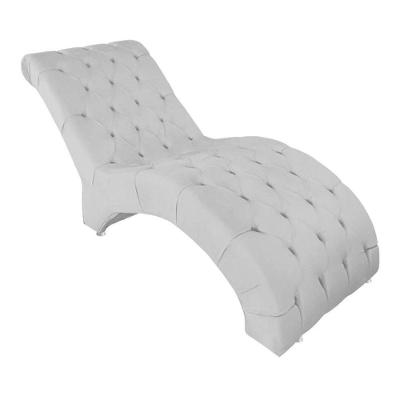 Espreguiçadeira Maca Estofada Relaxante Descanso Suede Joana Cor:branco