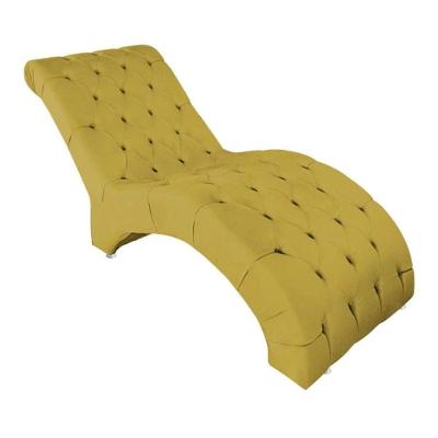 Espreguiçadeira Maca Estofada Relaxante Descanso Suede Joana Cor:amarelo