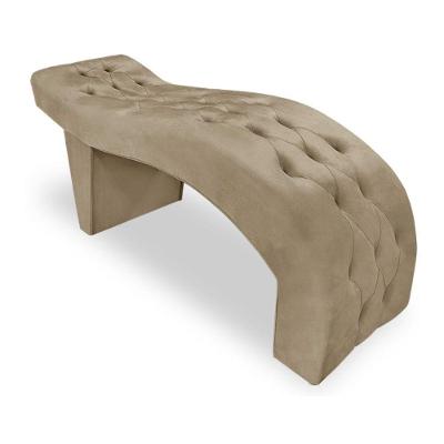 Maca Estofada Capitonê Clínica Salão Estética Suede Eduarda Cor:bege Escuro