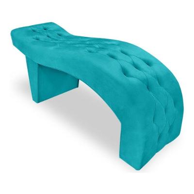 Maca Estofada Capitonê Clínica Salão Estética Suede Eduarda Cor:azul Turquesa