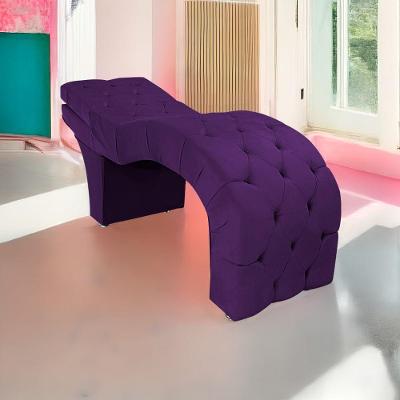 Maca Estética Com Encosto Dobrável Facial Capitonê Cílios Salão P02 Suede - Amarena Móveis Roxo