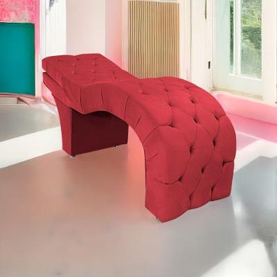 Maca Estética Com Encosto Dobrável Facial Capitonê Cílios Salão P02 Suede Vermelho