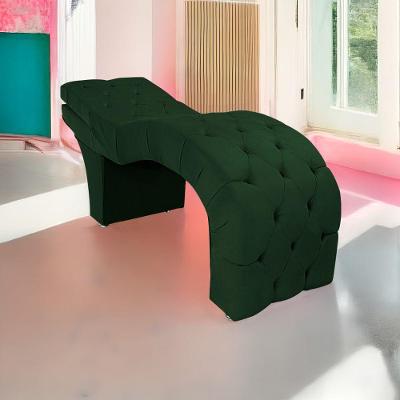 Maca Estética Com Encosto Dobrável Facial Capitonê Cílios Salão P02 Suede Verde
