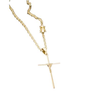 Cordão Corrente Com Pingente Cruz Fio Palito Colar.