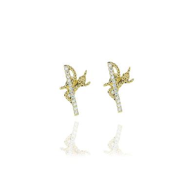 Brinco Fé Com Zircônias Folheado A Ouro 18K