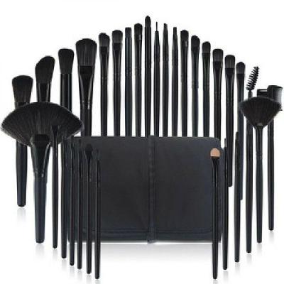 Kit Pinceis Maquiagem Profissional 32 Peças Com Estojo