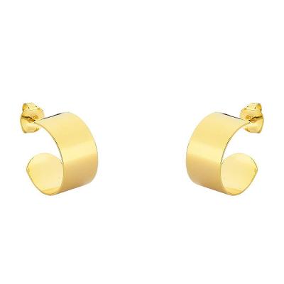 Brinco Argola Larga Básica Banhado Ouro 18k