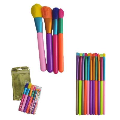 Pincel Maquiagem Kit 15 Peças Neon Colorido Portatil Makeup