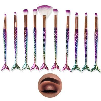 Pincel Sereia Kit 10 Peças Mermaid Sombra Corretivo