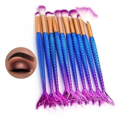Pincel Sereia 10 Peças Maquiagem Mermaid Sombra Delineador