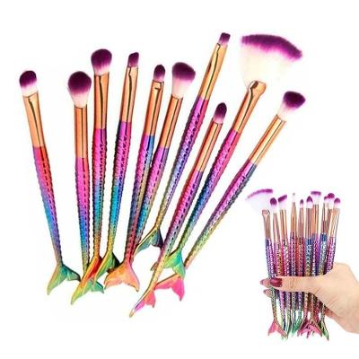 Pincel Sereia Kit 10 Peças Make Up