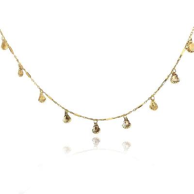 Colar De Mini Conchas Folheado Em Ouro 18K