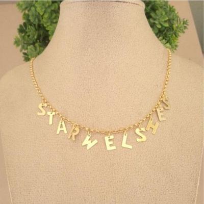 Gargantilha Nome Letras Banhado A Ouro Até 10 Letras