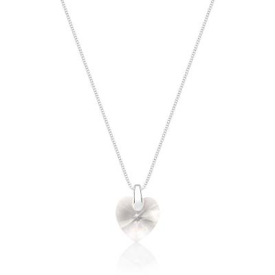 Colar Crystal Heart Medium Revestido Em Prata