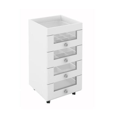 Carrinho Maquiagem 4 Gavetas Branco Tecno Mobili