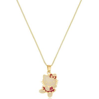 Colar Personalizado Hello Kitty Folheado Em Ouro 18K