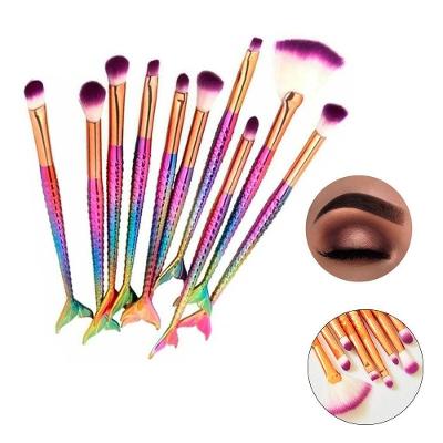 Pincel Sereia Kit 10 Peças Mermaid Maquigem Make Up