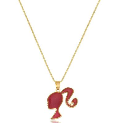 Colar Barbie Folheado Em Ouro18k