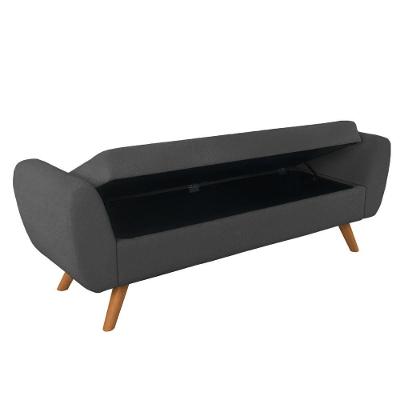 Recamier Bau Italia 1,60m Suede Grafite - Inova Decor