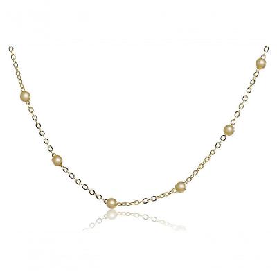 Colar Corrente Com Bolinhas Folheado Em Ouro 18k