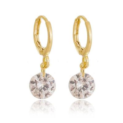 Brinco Argola Click eCristal Banhado A Ouro 18k Cristal