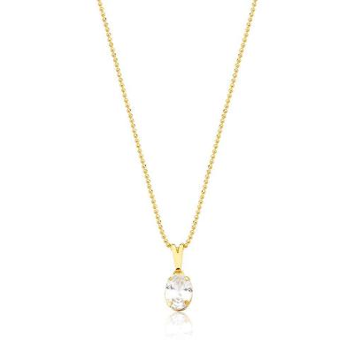 Colar Crystal Revestido Em Ouro