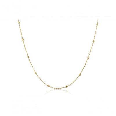 Colar De Corrente Com Bolinhas Douradas Folheado Em Ouro 18k