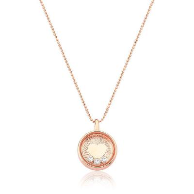 Colar De Cristais Ballet Heart Com Revestimento Ouro Rosê
