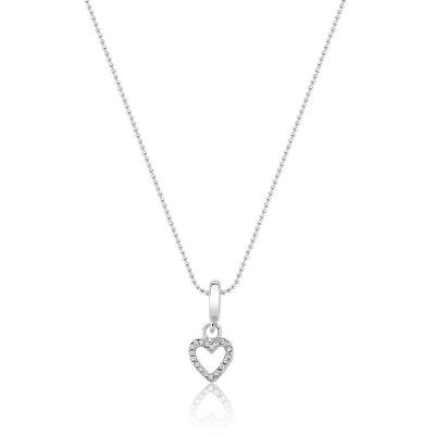 Colar Sparkling Heart Revestido Em Prata