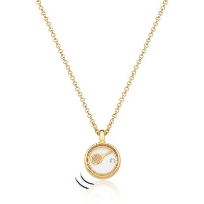 Colar Reliquaire Tennis Revestido Em Ouro