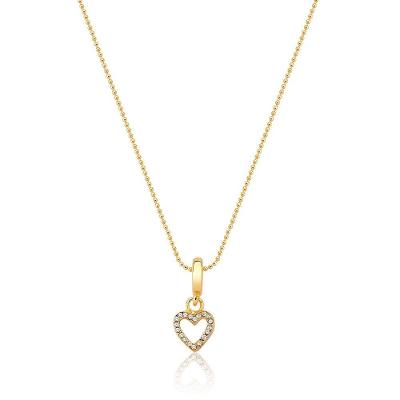 Colar Sparkling Heart Revestido Em Ouro