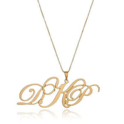 Colar Iniciais Folheado Em Ouro 18k