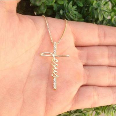 Gargantilha Jesus Cravejado Banhado A Ouro