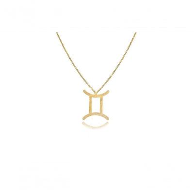 Colar Signo De Gêmeos Folheado Em Ouro 18k