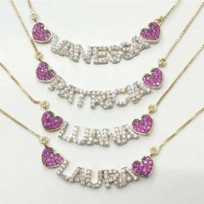 Gargantilha Nome Personalizado Coração Banhado A Ouro