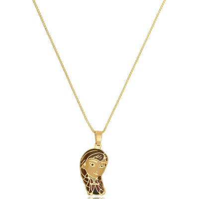 Colar Ana Frozen Folheado Em Ouro 18k
