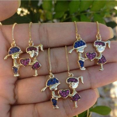 Gargantilha Casal Filhos Banhado A Ouro