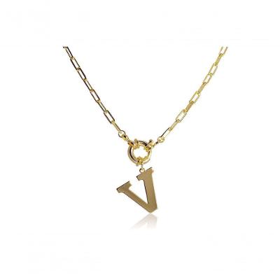 Colar De Letras Folheado Em Ouro 18k Tipo:letra-c