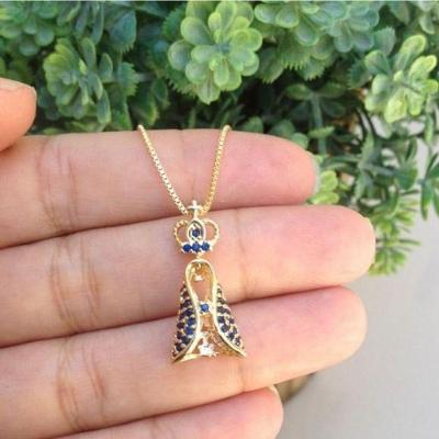 Gargantilha Nossa Senhora Aparecida Banhado A Ouro 18k