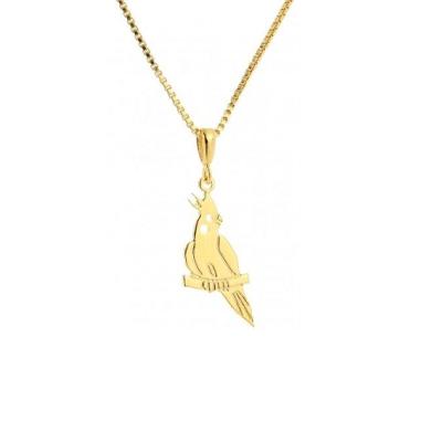 Gargantilha Pingente Calopsita Banhado a Ouro 18k