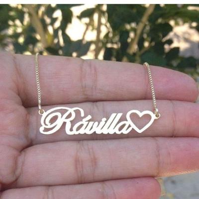 Gargantilha Personalizada Com Coração Banhada A Ouro 18k
