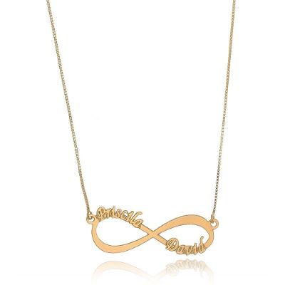 Colar Personalizado Amor Infinito Folheado Em Ouro 18K