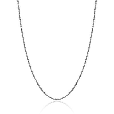 Corrente Boule De Rhodium Diamant Revestida Em Ródio