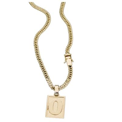 Colar Grumet Duplo Lateral Inicial Com O