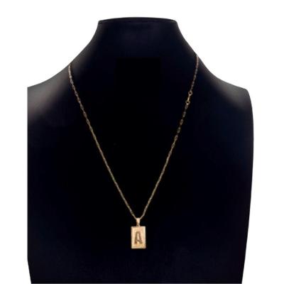 Colar Carti Fecho Lagosta 2mm Pingente Inicial A